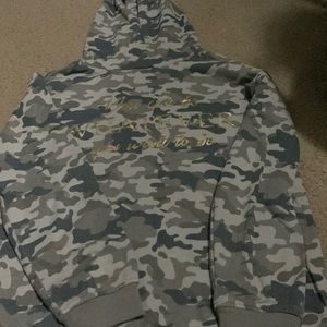 Camo quote hooded sweater